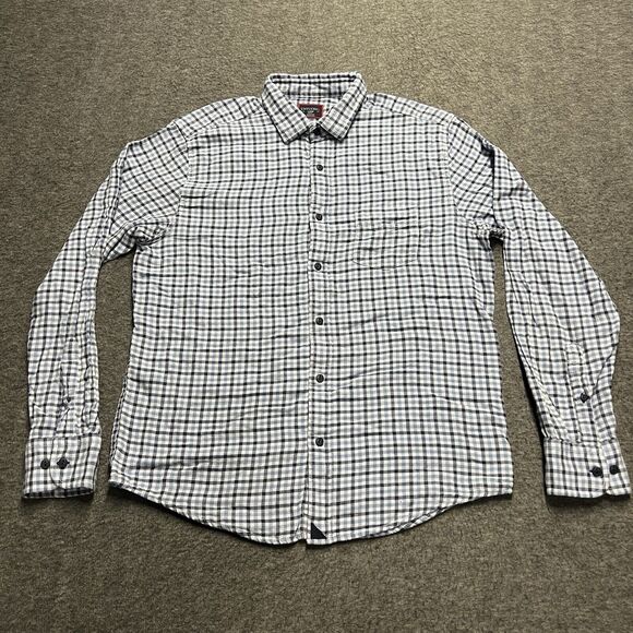 UNTUCKit Long Sleeve Shirt Mens Large Blue Check Slim Fit Cotton Button Up Lined - Picture 1 of 7
